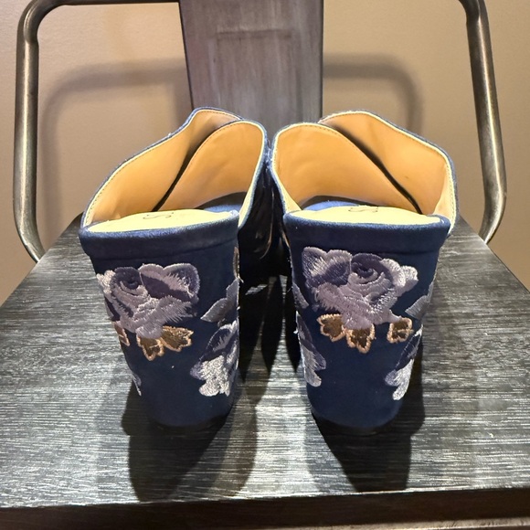 Sole Society Luella Floral Embroidered Heel Mules Sz 8 - Picture 10 of 12